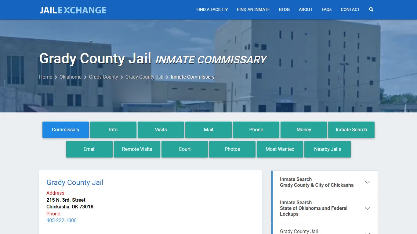 Inmate Commissary, Care Packs - Grady County Jail, OK