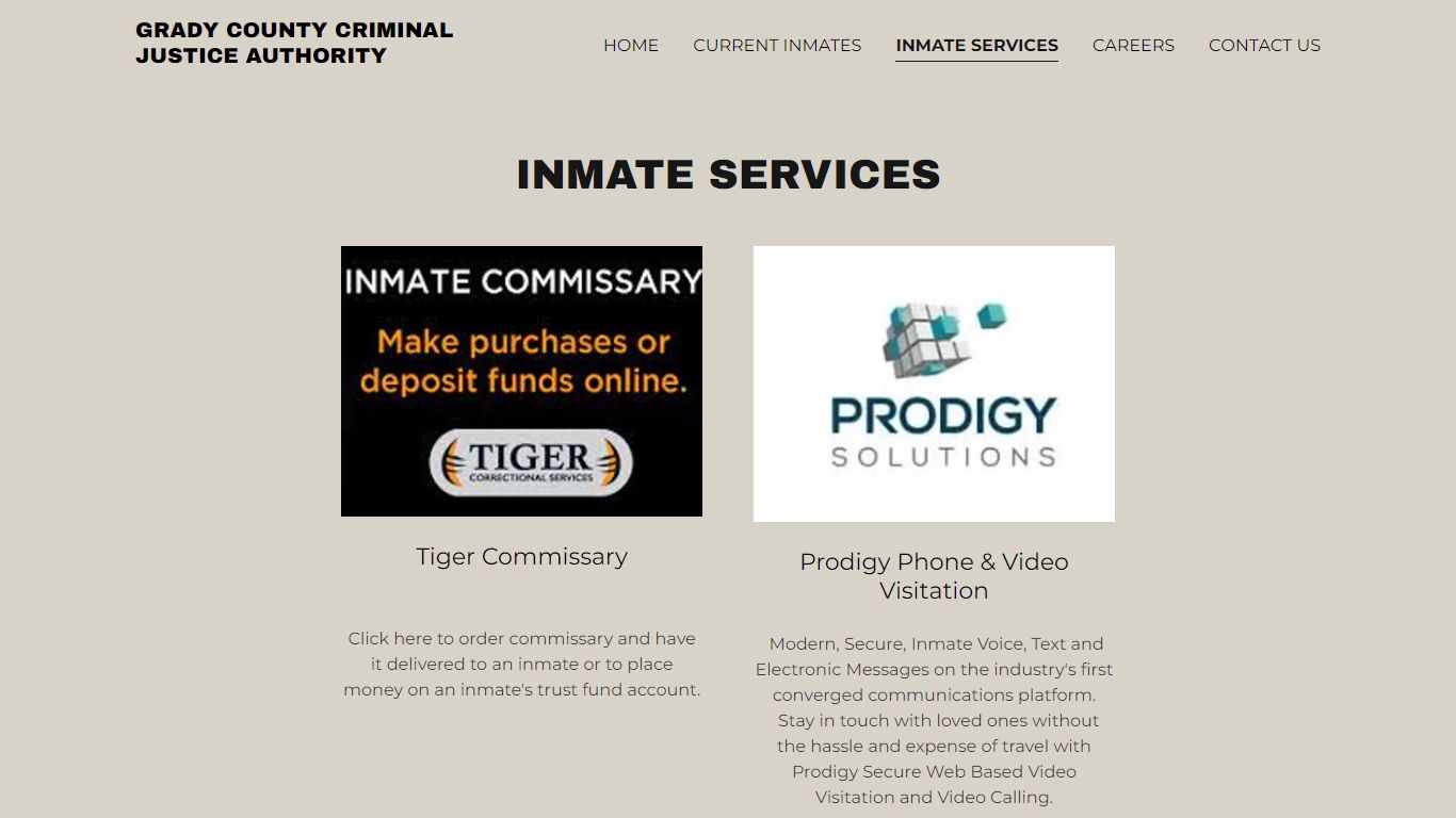 Inmate Services - Grady County Criminal justice authority