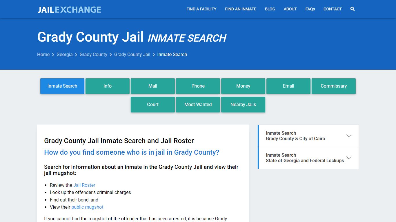 Inmate Search: Roster & Mugshots - Grady County Jail, GA